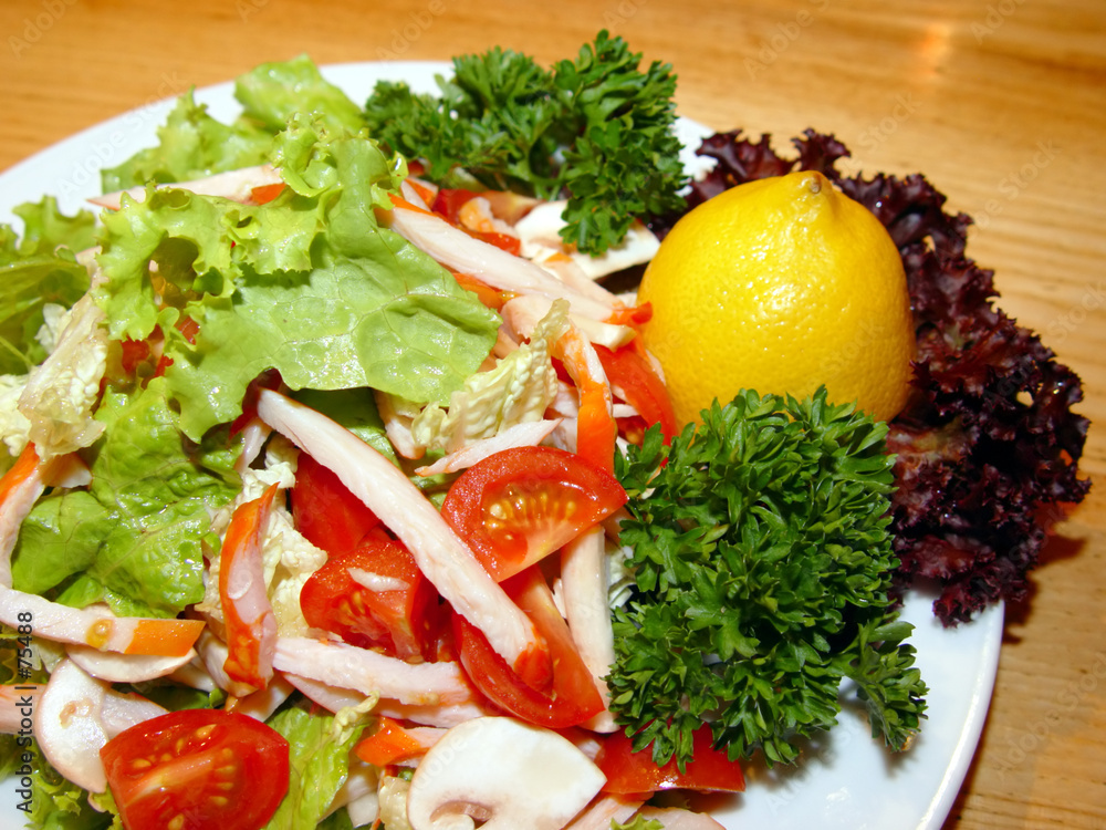 salad with vegetable and crab