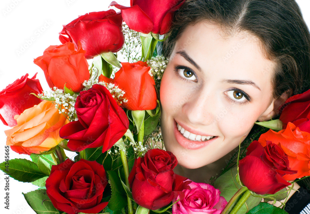 girl and roses