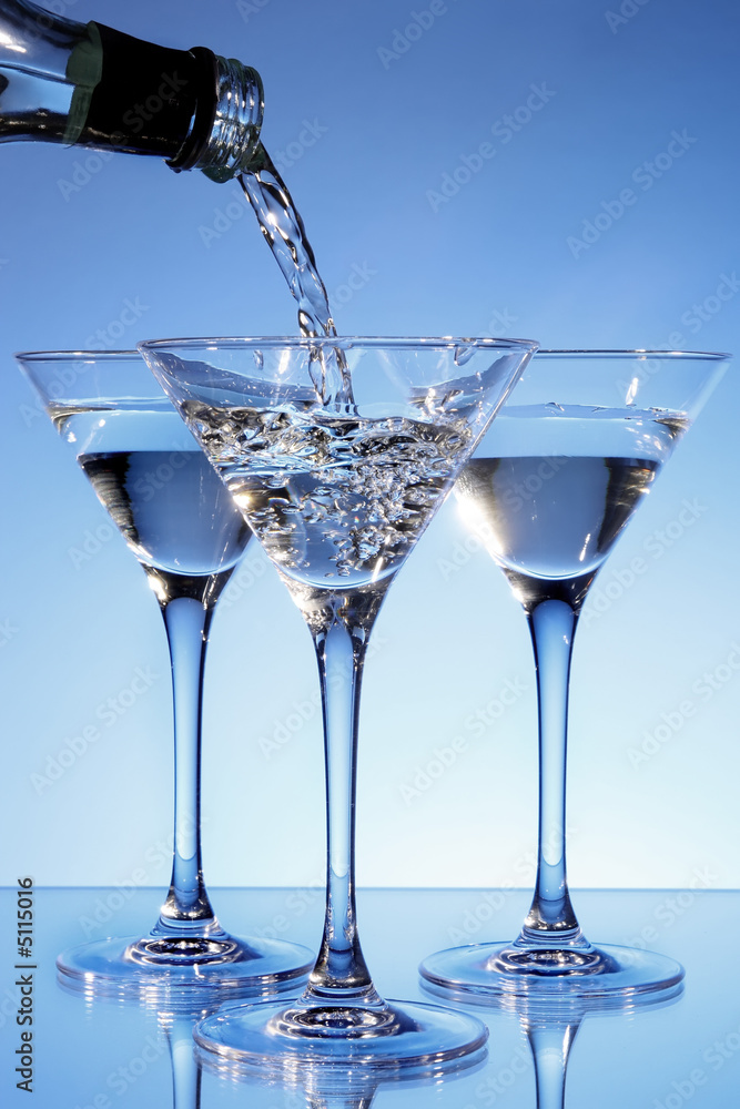 Martini being poured into a glass