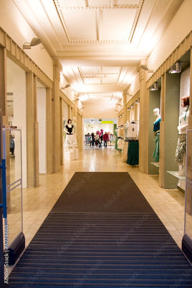 Modern shop interior. Prague sity.