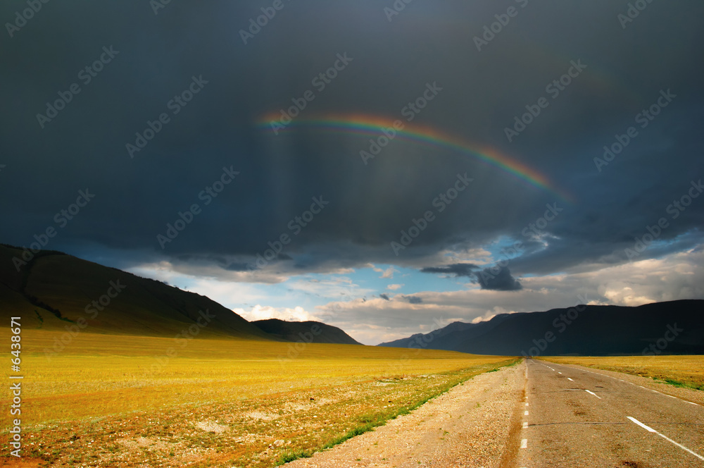 Road to nowhere and storm clouds