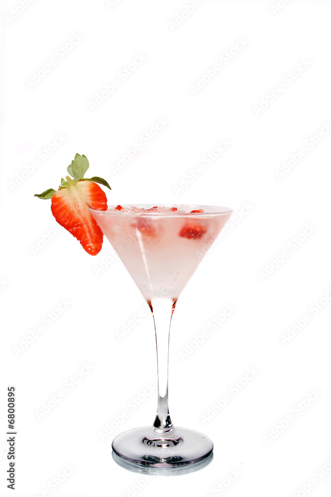 Martini with strawberry and ice