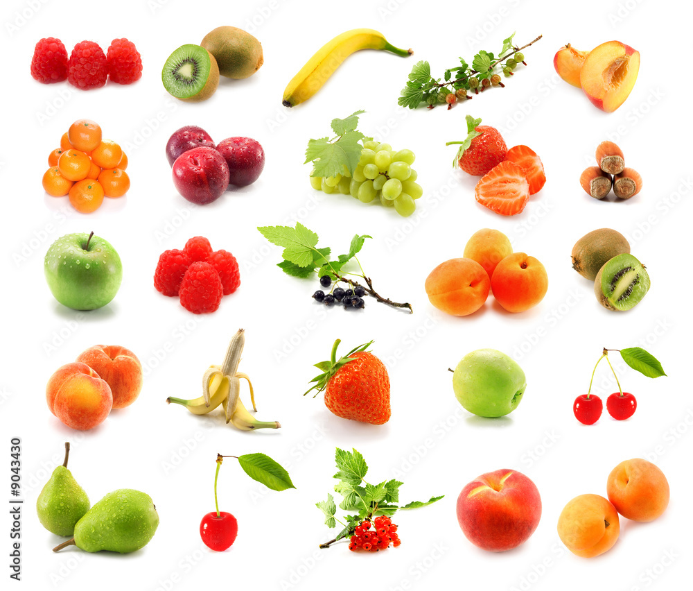 fruits isolated on white background