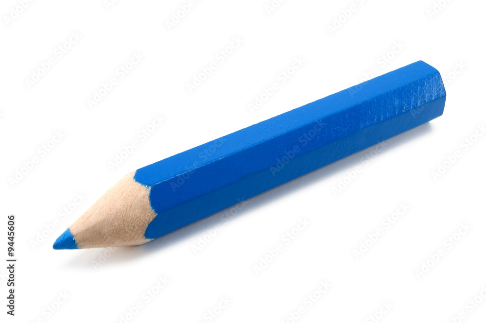 blue pencil isolated on white