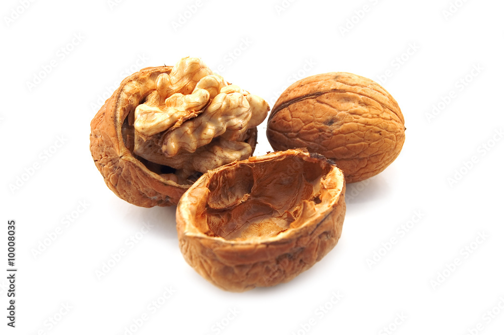 walnut isolated on white background