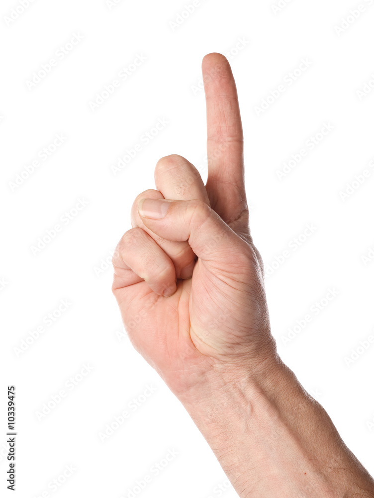 male hand with pointing finger