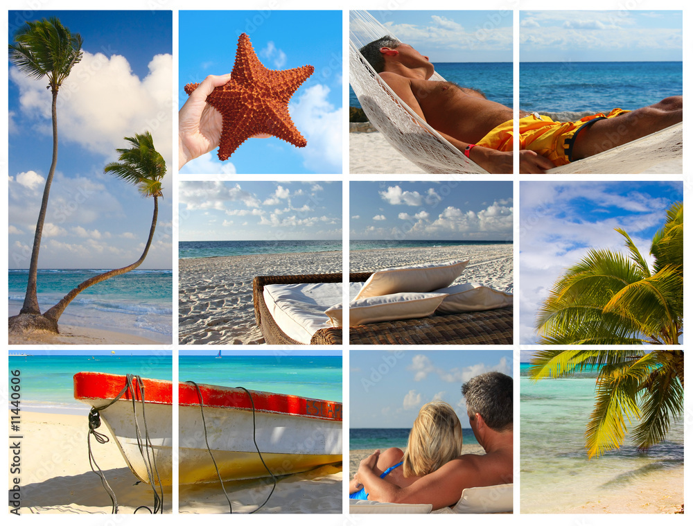 Tropical beach collage