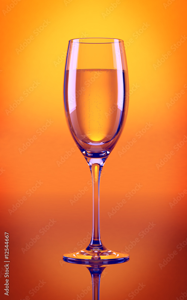 Сhampagne glass in orange