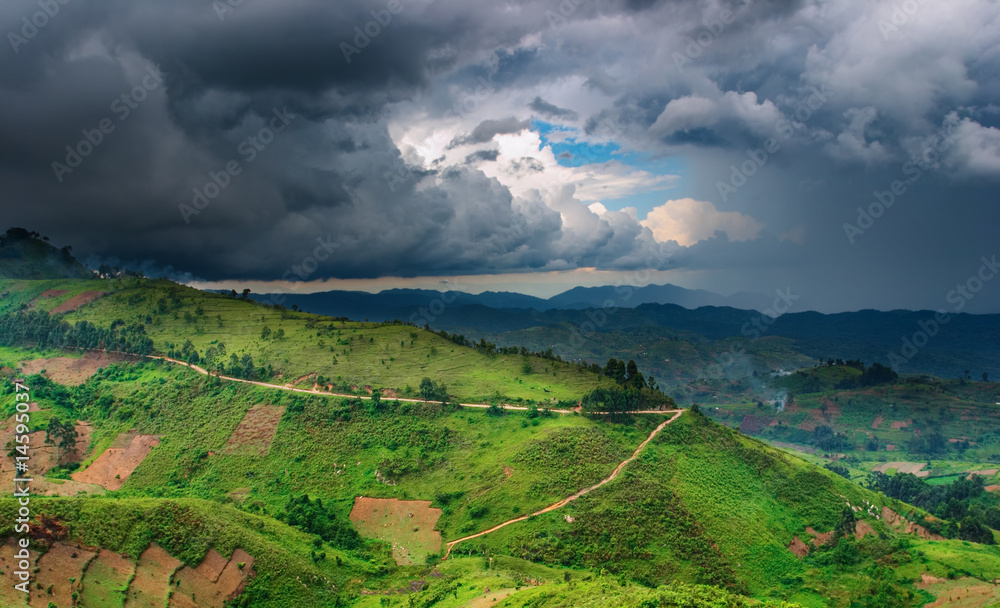 非洲景观，雨季