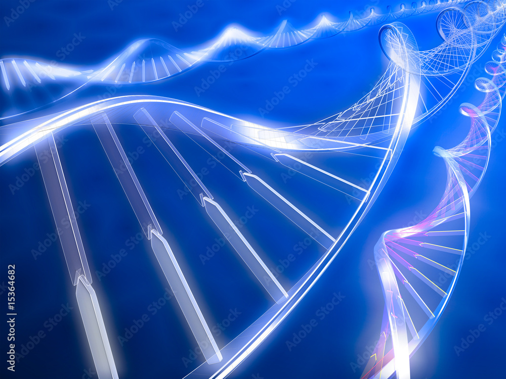 DNA strands on abstract background