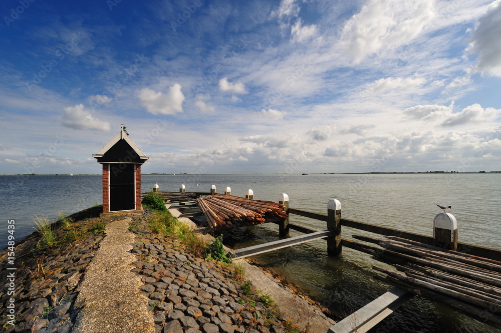 View from the harbor of Volendam