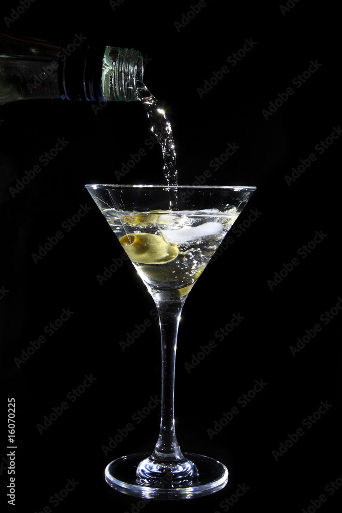 Martini being poured into a glass