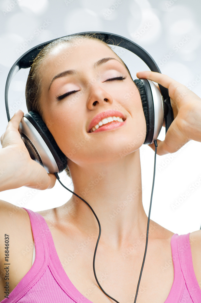 girl in headphones