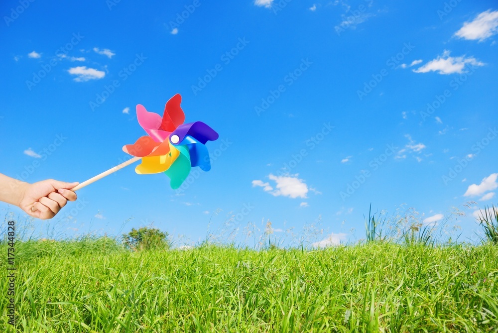 hand hold pinwheel outdoor