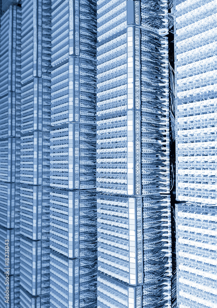 network cables and servers in a technology data center