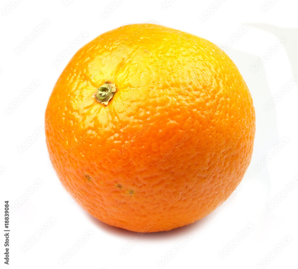 Orange on white background