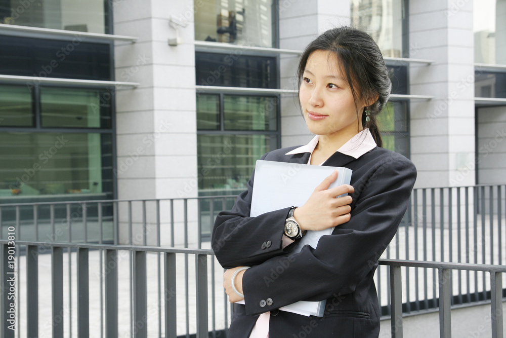 business woman holding with document