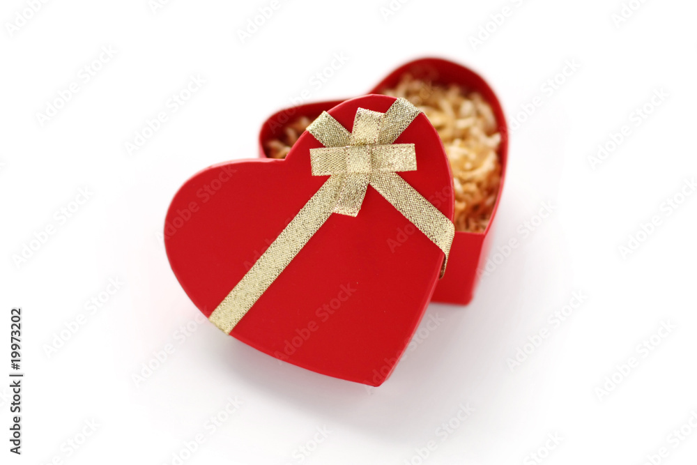 red heart gift box