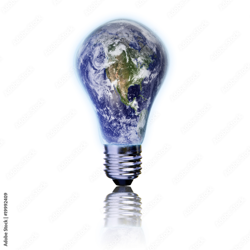 New energy concept - Earth light bulb