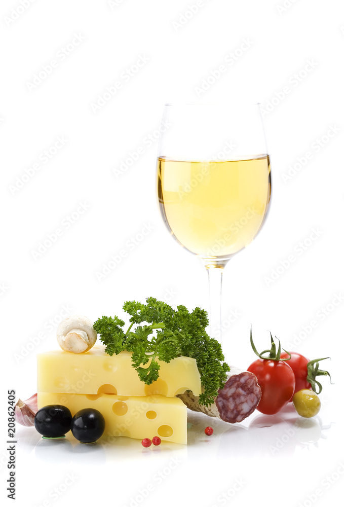 Cheese and white wine