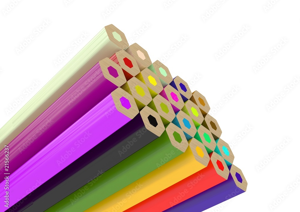 colored pencils isolated on a white