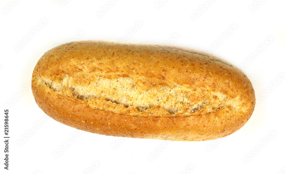 Baguette on white background