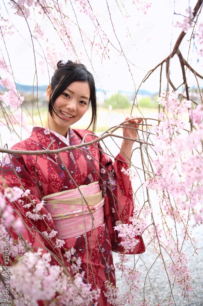 桜　着物　日本　