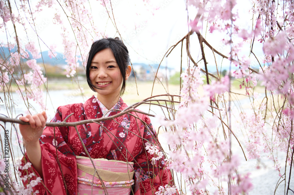 桜　着物　日本　