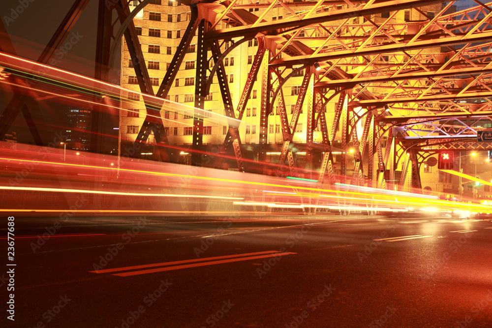 traffic conditions on Bridge in the city of Shanghai