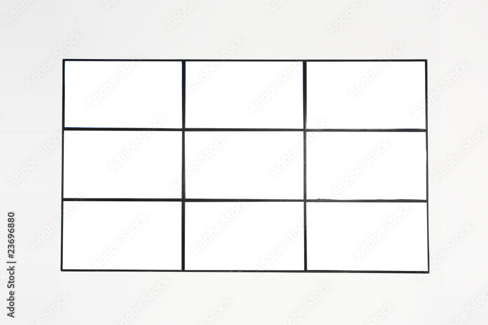 black frames on  white background