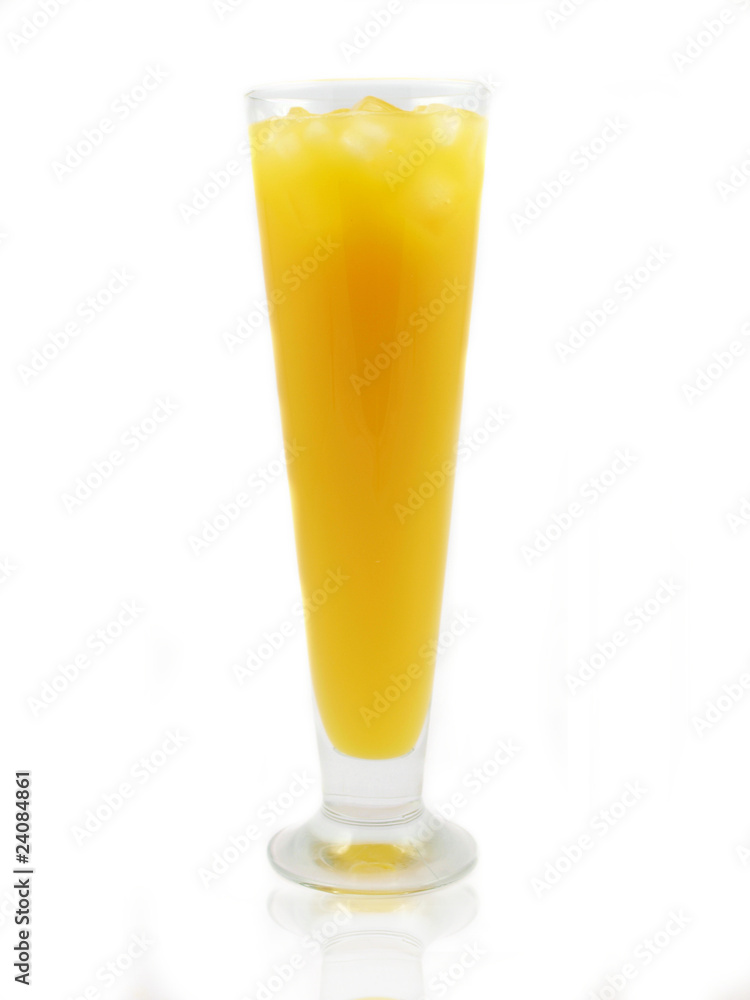 Orange drink on white background