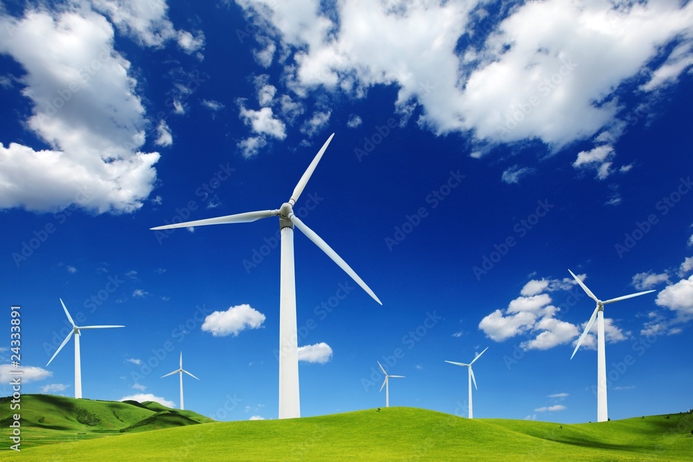 Wind turbines landscape.