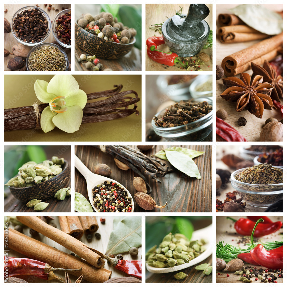 Spices set.Various seasonings for cooking.