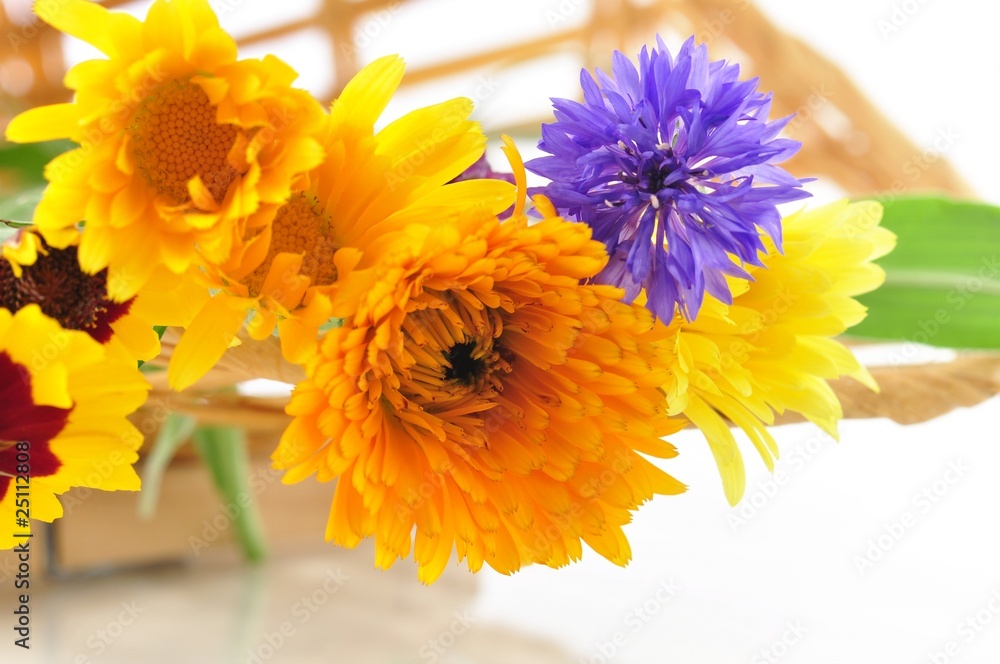 summer flowers in the basket