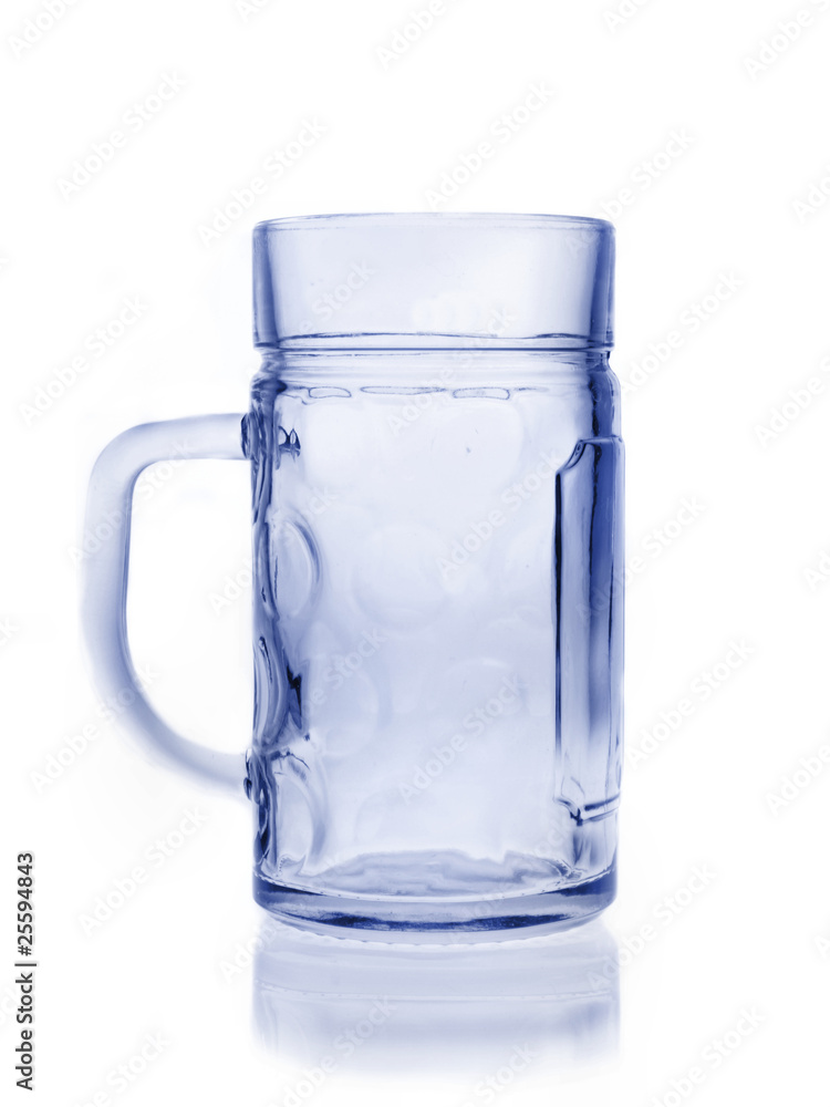 Empty beer mug isolated on white background