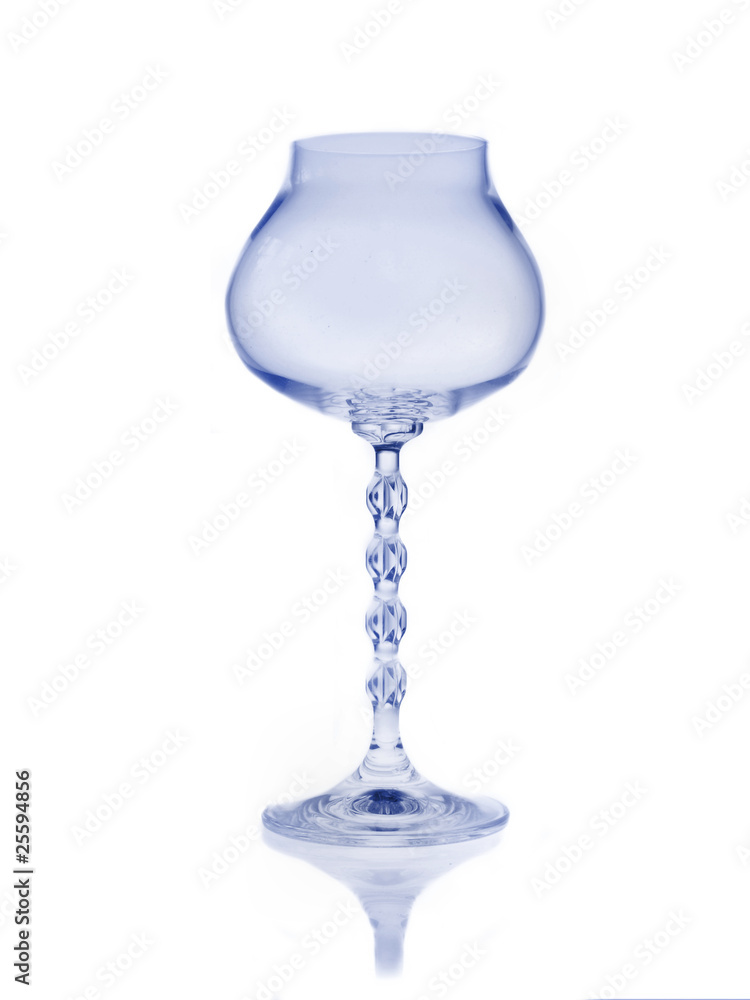 Empty wine glass isolated on white background