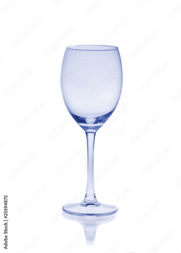 Empty wine glass isolated on white background