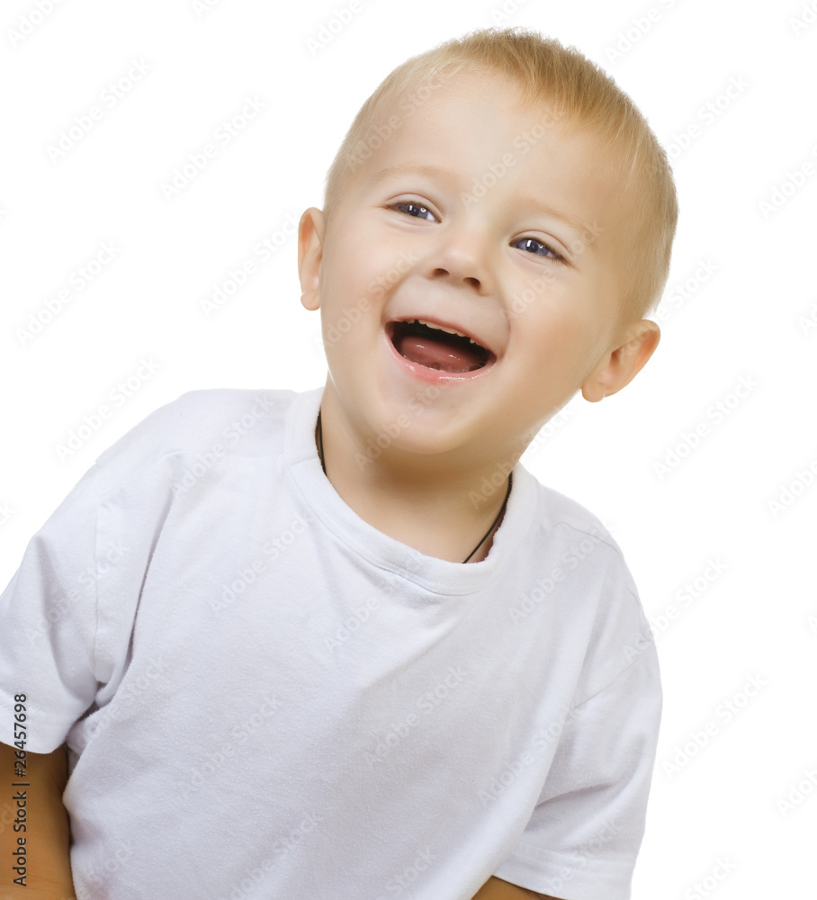 Happy Cute Baby Boy over white