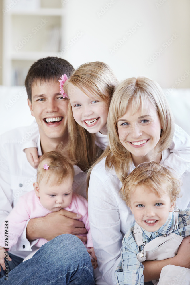 Laughing family