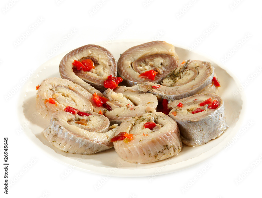 marinated herring rolls