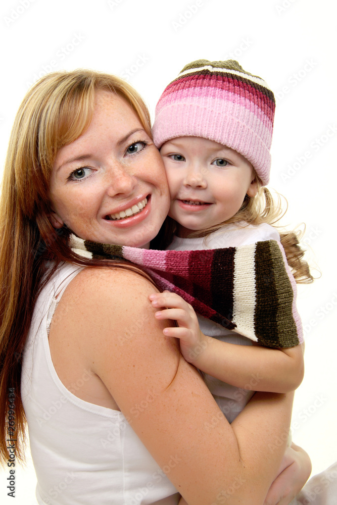 Picture of happy mother with baby girl