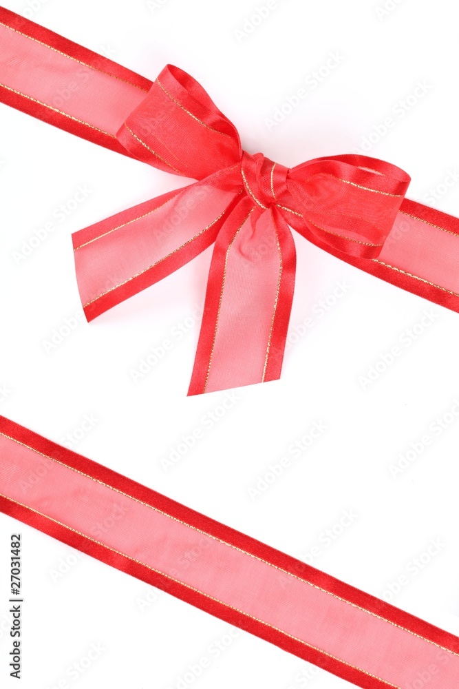 Red ribbon with bow