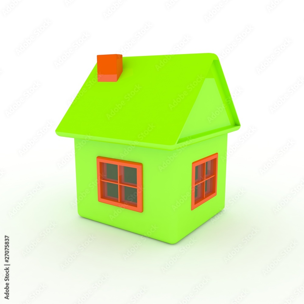 colored house isolated on a white