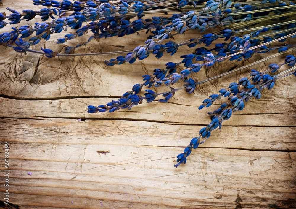 Lavender Spa over wood background