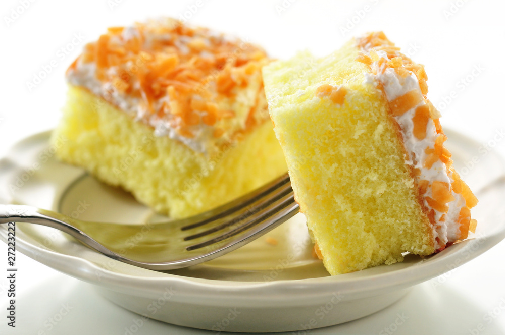 slices of fresh cake on a plate