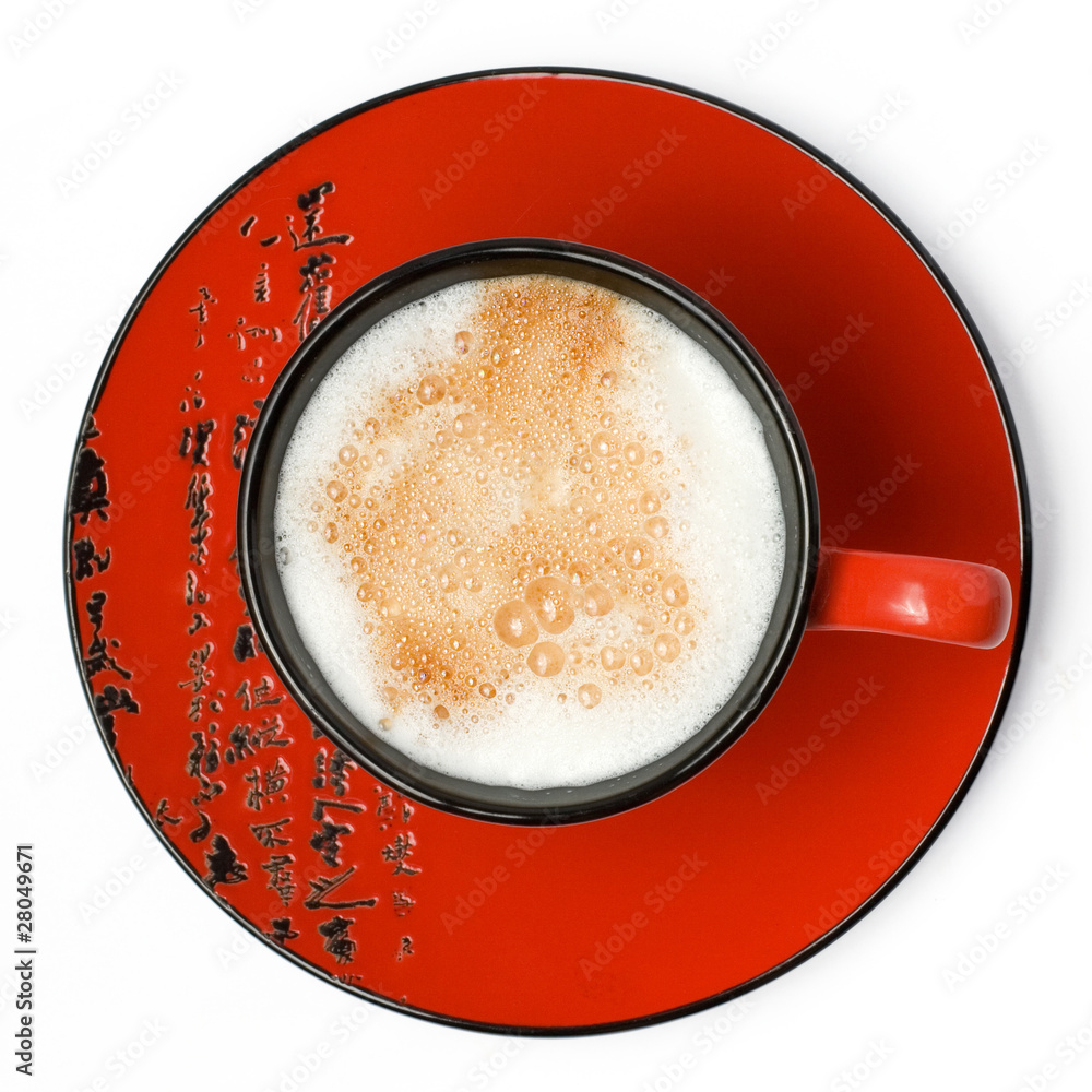 cappuccino on white background