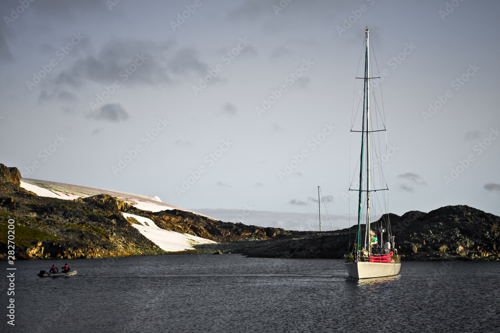 Yacht in Antarctica