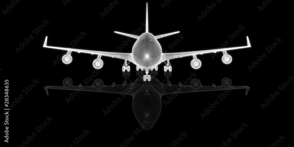 Jumbo Jet - front view (3d)