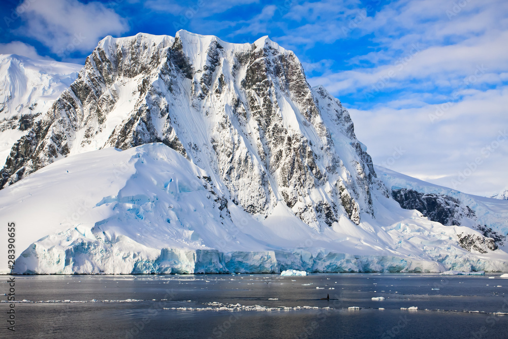 Snow-capped mountains in Antarctica