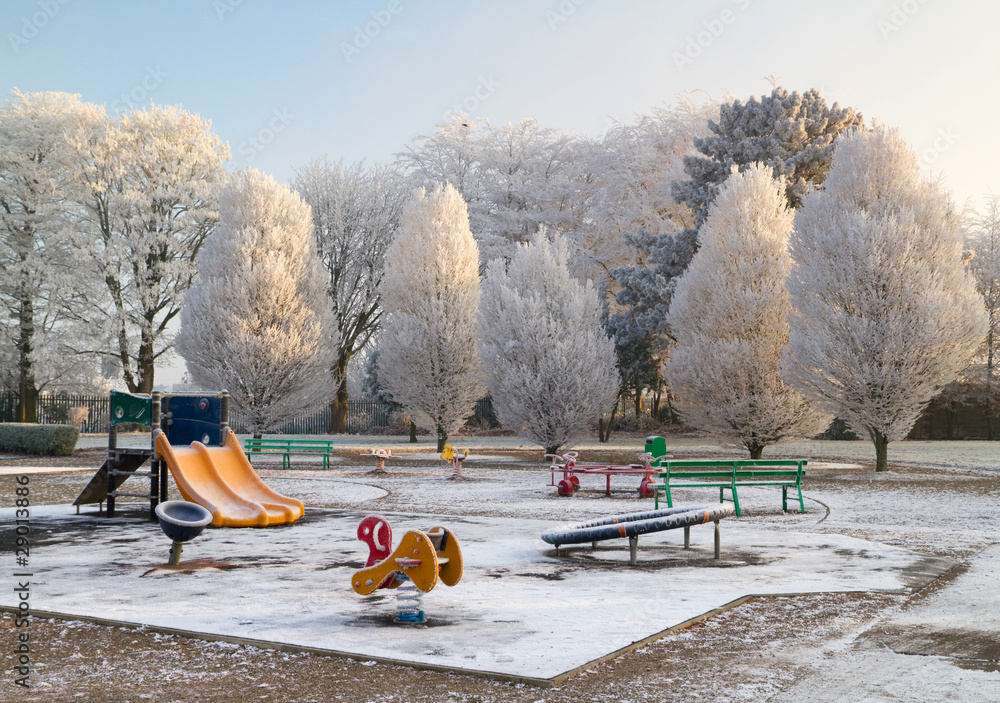 Winter kids playground